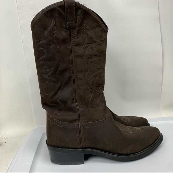 Brown Oiled Leather Western Boots Sz 11D main image 7